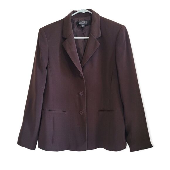 Kasper chocolate brown 3pc suit 10P - Picture 2 of 7